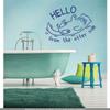 CLICKANDPRINT Hello Otter Wall Sticker, 40 x 29.1 cm, Royal Blue view 2