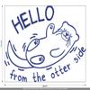 CLICKANDPRINT Hello Otter Wall Sticker, 40 x 29.1 cm, Royal Blue view 3