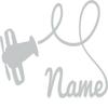 CLICKANDPRINT Airplane with Name Wall Decal, 30 x 19.1 cm, Light Gray view 1