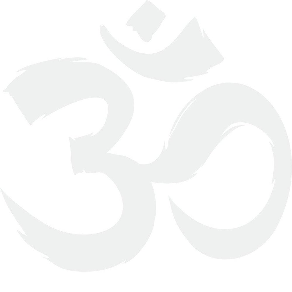 CLICKANDPRINT Om Symbol Sticker, 10 x 8.9 cm, Reflective White