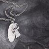 Baptism Jewelry in 925 Sterling Silver, 2-Piece Pendant with Girl Figure view 1