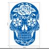 CLICKANDPRINT Calavera Catrina Skull Wall Decal, 120 x 81.9 cm, Gentian Blue view 3