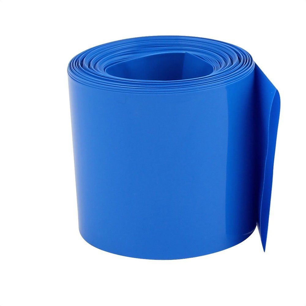 Sourcing Map Blue PVC Heat-Shrink Tube, 70 mm Flat Width, 2.1 m