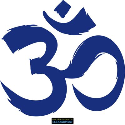 CLICKANDPRINT Om Symbol Sticker, 60 x 53.3 cm, Royal Blue