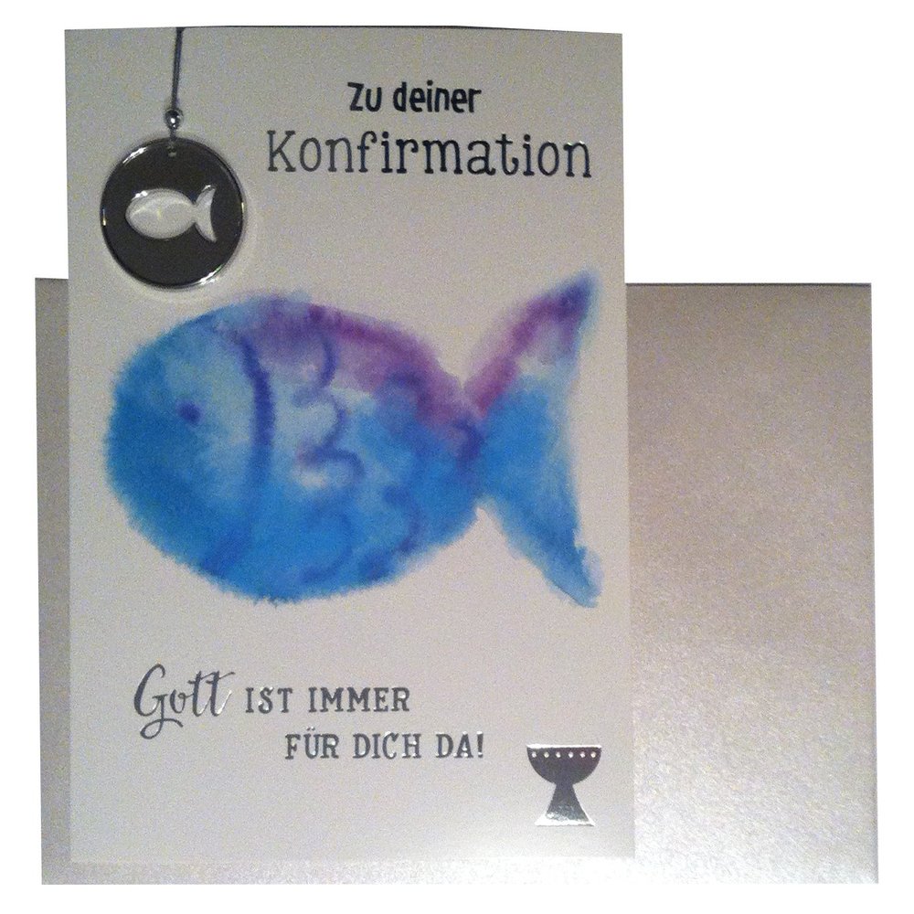 Confirmation Greeting Card with Blue Fish