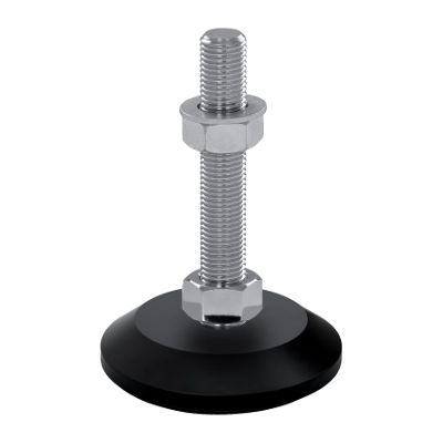 Schwaderer Adjustable Machine Leveling Foot JCMP 80 S, M24 x 120, Black