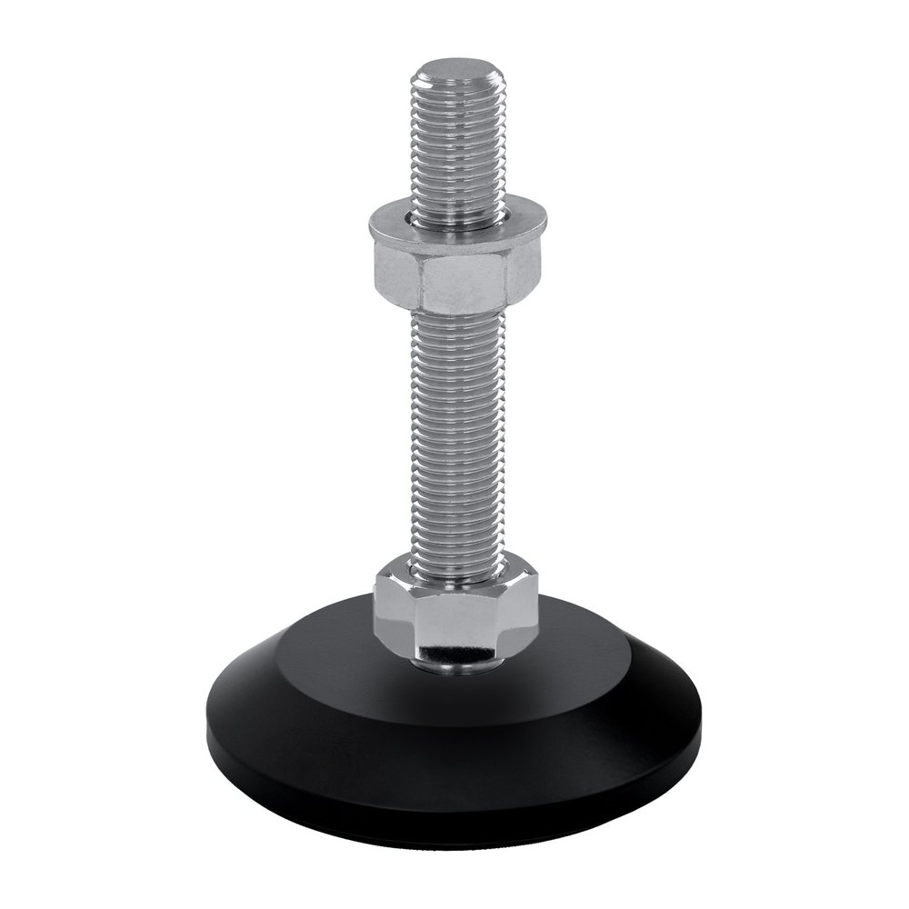Schwaderer Adjustable Machine Leveling Foot JCMP 80 S, M24 x 120, Black