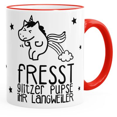 MoonWorks Unicorn Mug “Unicorns Eat Glitter Farts” Red