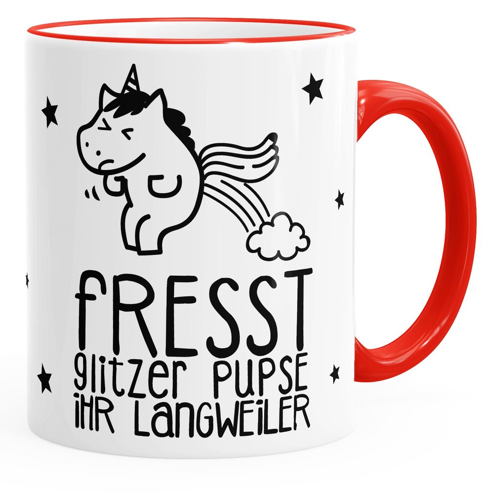MoonWorks Unicorn Mug “Unicorns Eat Glitter Farts” Red