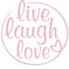 CLICKANDPRINT Live Laugh Love Wall Decal, 20 x 19.4 cm, Pastel Pink view 1