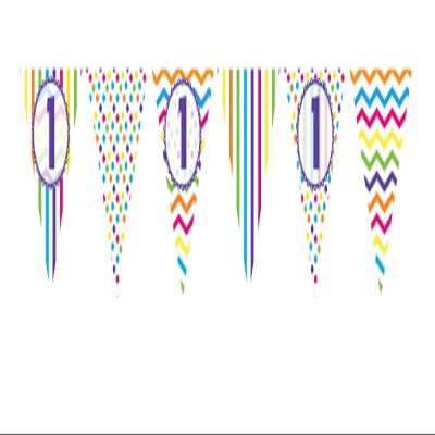 Creative Party M305 Paper First Birthday Pennant Banner, 1 pc