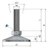 Schwaderer Adjustable Machine/Leveling Foot VME 80, Ø85 mm, M8×100, Stainless Steel view 2