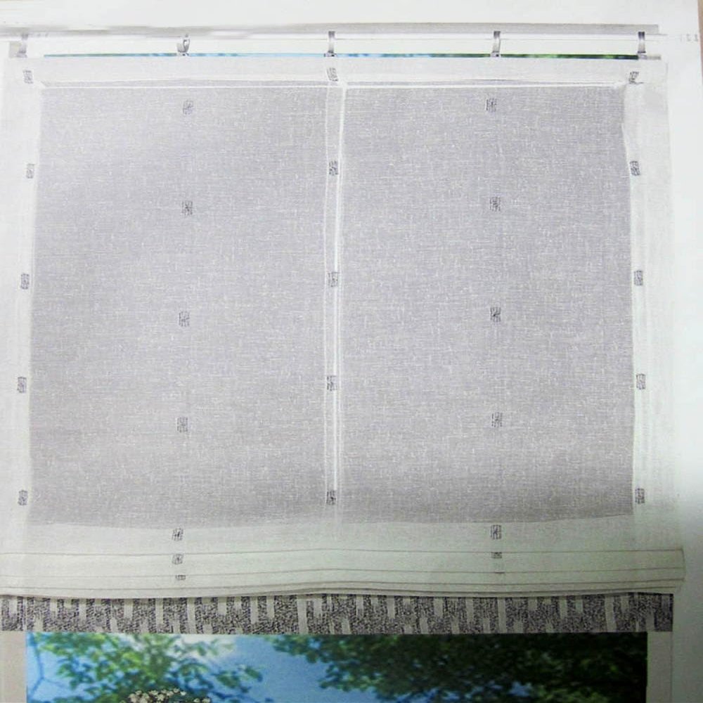 Verdi Corded Roman Shade, Natural Gray, Approx. 90 x 220 cm