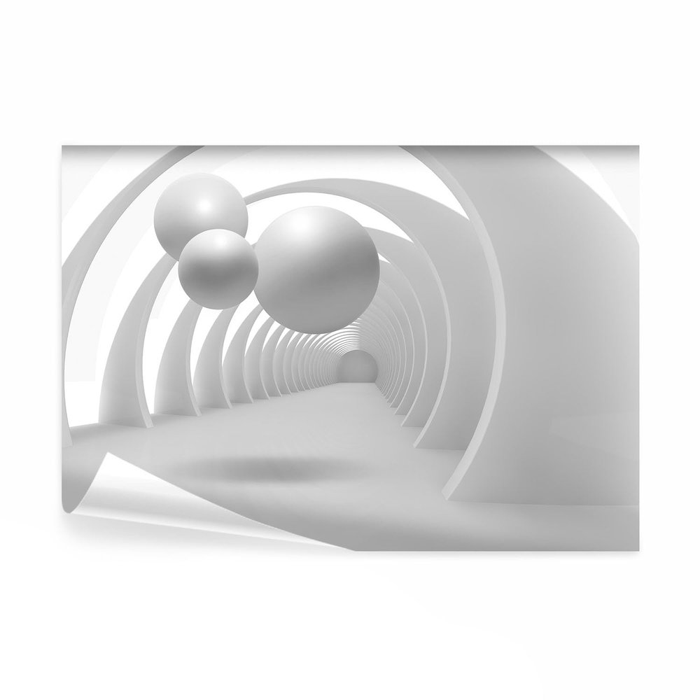 decomonkey 3D Abstract Tunnel Spheres Photo Wallpaper, 250 x 175 cm, XL