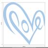 CLICKANDPRINT Love Heart Wall Decal, 90 x 86.6 cm, Pastel Blue view 3