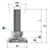 Schwaderer STF 50 Adjustable Machine Leveling Foot, M30 × 1.5 × 80 mm view 2