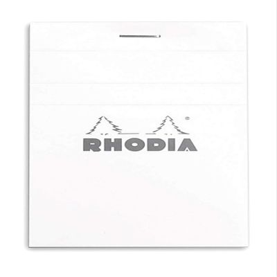 Rhodia No. 11 Staple-Bound Notebook, A7, 5 x 5 Grid, White
