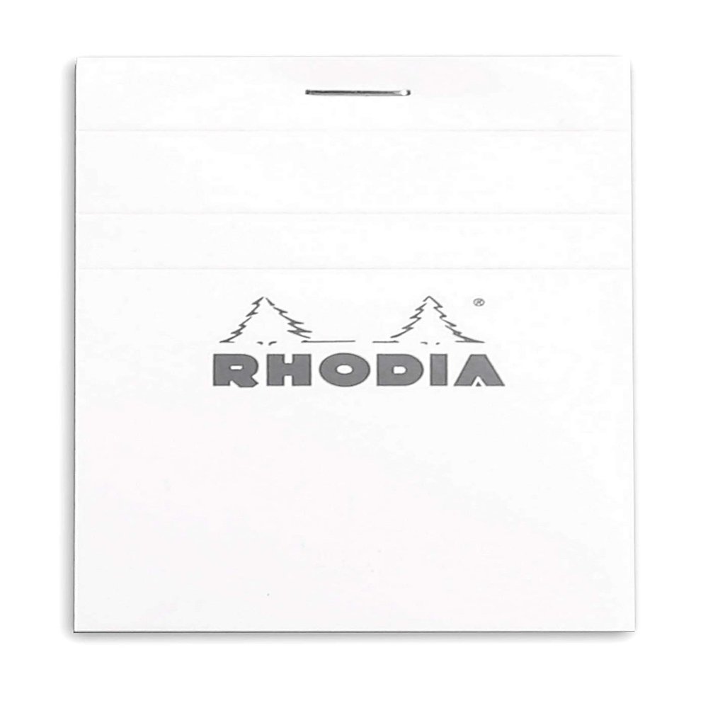 Rhodia No. 11 Staple-Bound Notebook, A7, 5 x 5 Grid, White