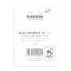 Rhodia No. 11 Staple-Bound Notebook, A7, 5 x 5 Grid, White view 3