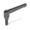 Ganter GN 300-78-M8-20-SW Adjustable Clamping Lever, 78 mm, M8 view 1