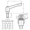 Ganter GN 300-78-M8-20-SW Adjustable Clamping Lever, 78 mm, M8 view 2