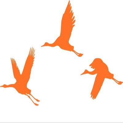 CLICKANDPRINT Crane Wall Decal, 50 x 20.1 cm, Pastel Orange