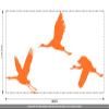 CLICKANDPRINT Crane Wall Decal, 50 x 20.1 cm, Pastel Orange view 3