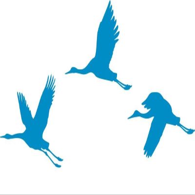 CLICKANDPRINT Crane Wall Sticker, 30 x 12.1 cm, Light Blue