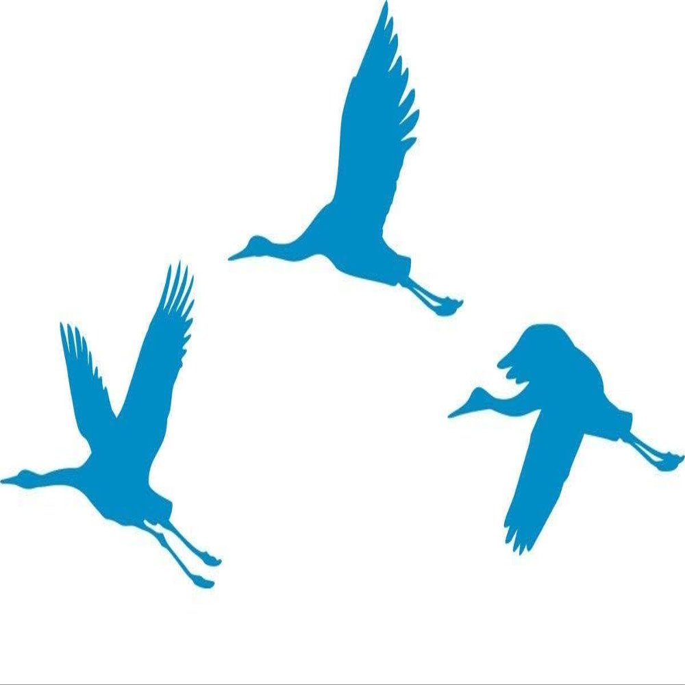 CLICKANDPRINT Crane Wall Sticker, 30 x 12.1 cm, Light Blue