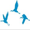 CLICKANDPRINT Crane Wall Sticker, 30 x 12.1 cm, Light Blue view 1