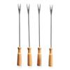 Boska Oslo Fondue Forks for Cheese or Chocolate Fondue, Stainless Steel and Wood, Brown/Silver, 270 mm view 1