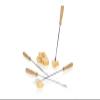 Boska Oslo Fondue Forks for Cheese or Chocolate Fondue, Stainless Steel and Wood, Brown/Silver, 270 mm view 2