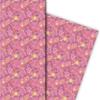 Classic Floral Gift Wrapping Paper Set, 4 Sheets, Pink, 32 x 48 cm view 1