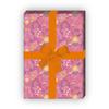 Classic Floral Gift Wrapping Paper Set, 4 Sheets, Pink, 32 x 48 cm view 2