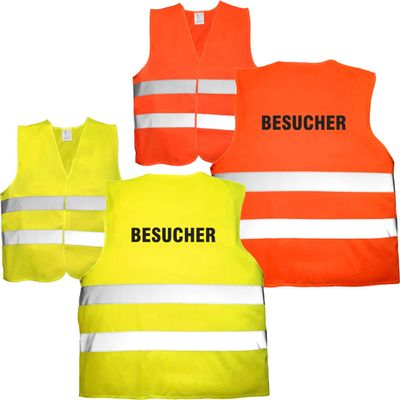 Nashville print factory Visitor High-Visibility Vest with Back Print, EN ISO 20471 (Yellow)