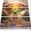 Pixxprint Glass Sphere with Background, 3-Piece Canvas Print, Total Size 120 x 80 cm, Ready-Stretched, Not a Poster view 1