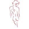 CLICKANDPRINT Female Silhouette Wall Decal, 210 x 73.3 cm, Red view 1