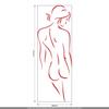 CLICKANDPRINT Female Silhouette Wall Decal, 210 x 73.3 cm, Red view 3