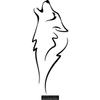 CLICKANDPRINT Wolf Silhouette Wall Decal, 120 × 43.6 cm, Black view 1