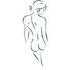 CLICKANDPRINT Female Silhouette Wall Decal, 230 x 80.3 cm, Dark Green view 1