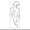 CLICKANDPRINT Female Silhouette Wall Decal, 230 x 80.3 cm, Dark Green view 3