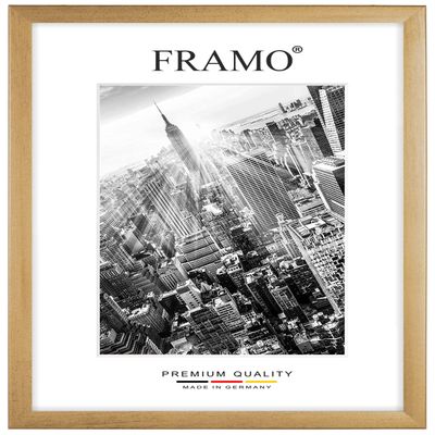 FRAMO Wooden Picture Frame 91 x 100 cm, Custom-Made – Brushed Gold