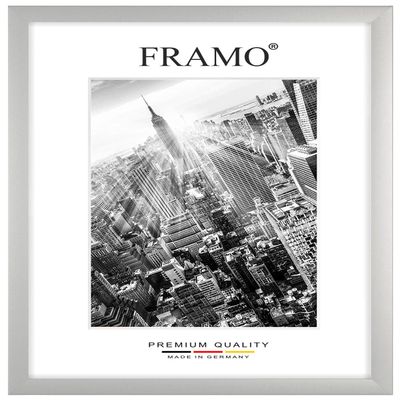 FRAMO Wooden Picture Frame 95 x 112 cm Made to Measure – Matte Silver | Size Options | Anti-Glare Acrylic Glass | Frame for Puzzles, Photos & Posters