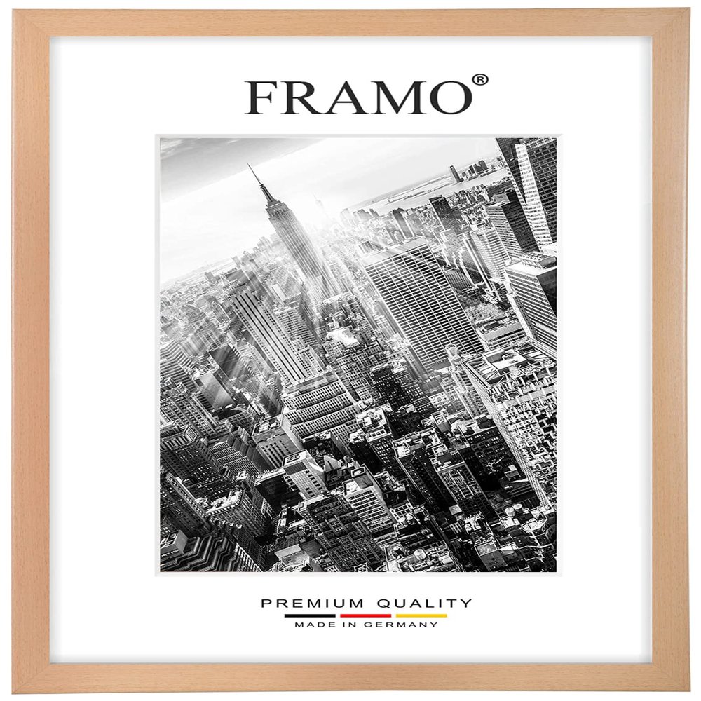 FRAMO Wooden Picture Frame 36 x 11 cm Made to Measure – Beech | Color Choice | Anti-Reflective Acrylic Glazing
