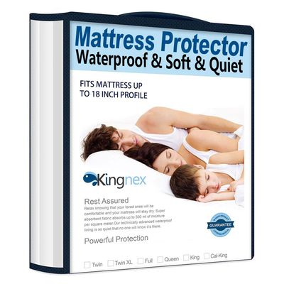 Kingnex Waterproof Mattress Protector for King-Size Beds, 78 x 80 cm