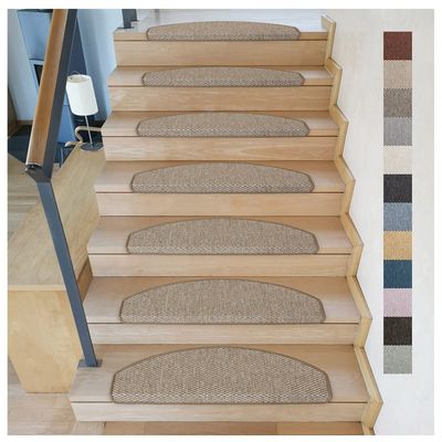 Kettelservice-Metzker Göteborg Semicircular Stair Mats, Various Sets, 65 x 24 x 4 cm, Light Brown, 30-Piece