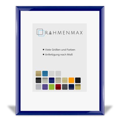 RahmenMax Dauphine Blue Wood Poster Frame 70 x 90 cm with Clear Acrylic Glass