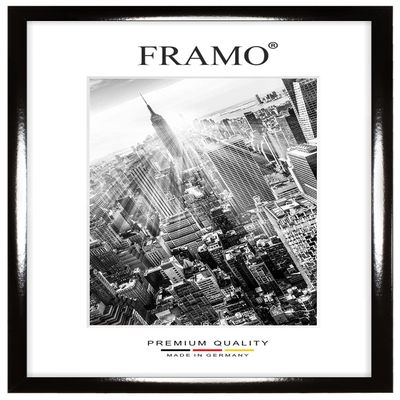 FRAMO 41 x 142 cm Custom-Size MDF Picture Frame – Glossy Black | Color Options | Anti-Reflective Acrylic Glass | Puzzle, Photo & Poster Frame