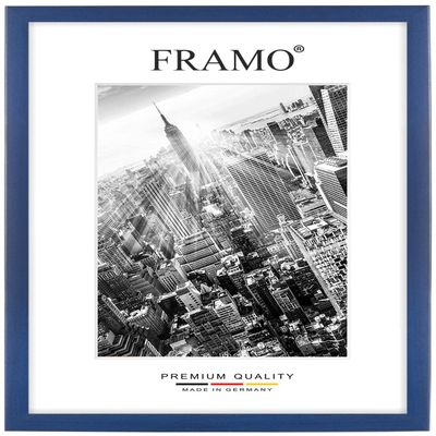 FRAMO Wooden Picture Frame 70 x 137 cm, Made to Measure, Wiped Dark Blue