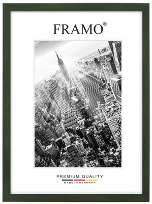 FRAMO Wooden Picture Frame 36 x 146 cm, Custom Size – Wiped Green